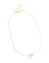 Collier circulaire lié en zircone cubique plaqué or