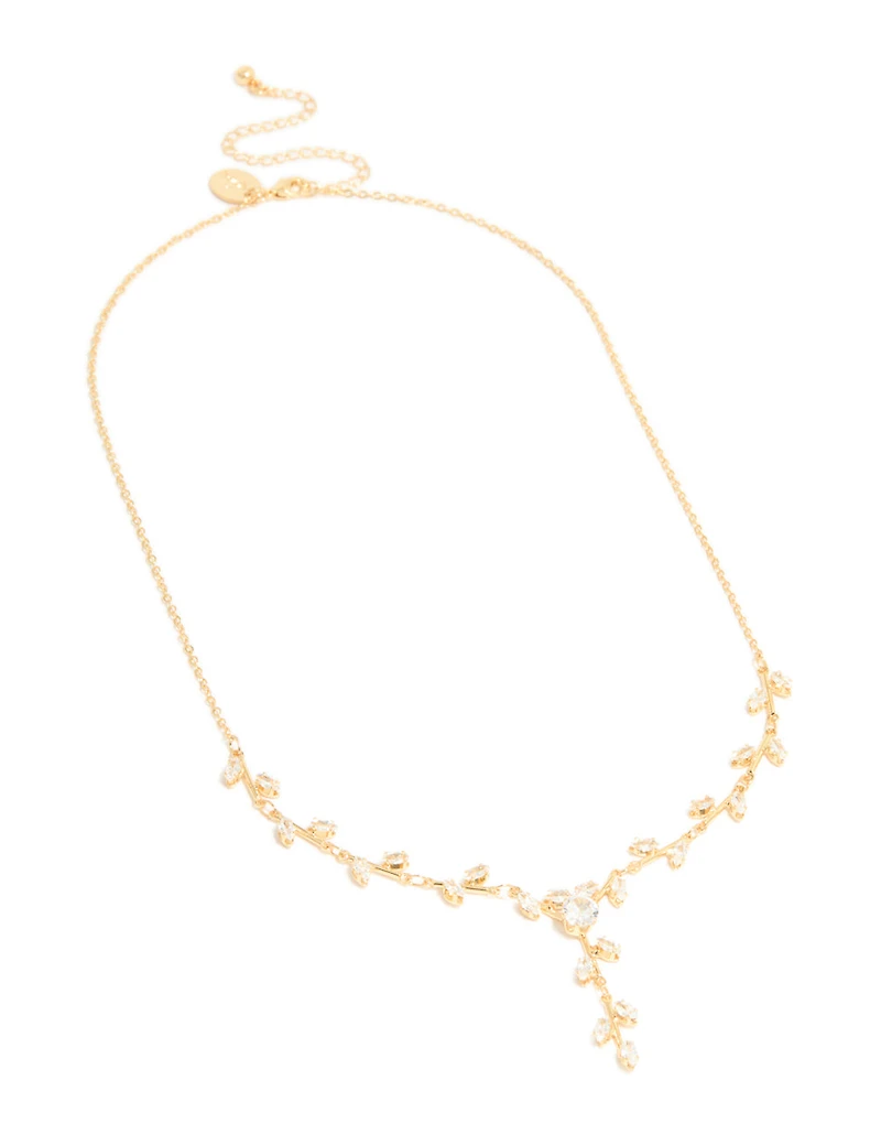 Collier délicat en zircone cubique plaqué or