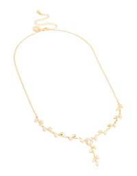 Collier délicat en zircone cubique plaqué or