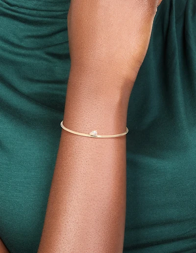 Bracelet à bascule en zircone en zircone cubique plaqué or