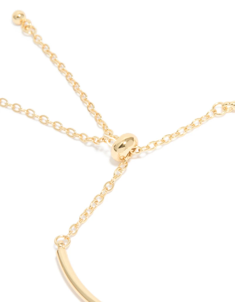 Bracelet à bascule en zircone en zircone cubique plaqué or