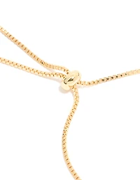 Gold Plated Cubic Zirconia Flower Detail Toggle Bracelet