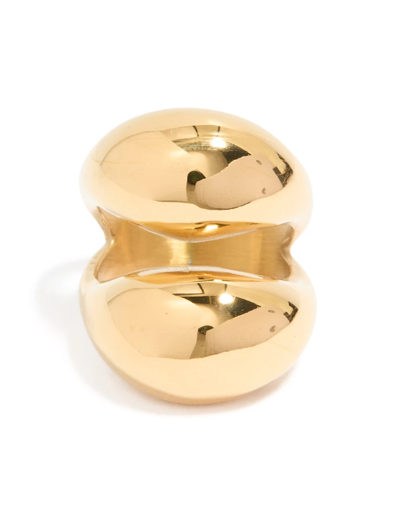 Waterproof Gold Plated Stainless Steel Open Orb Ring