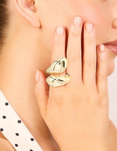 Gold Plated Oversized Twist Ring
