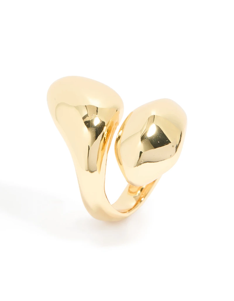 Gold Plated Oversized Twist Ring