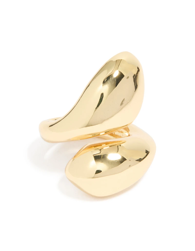 Gold Plated Oversized Twist Ring