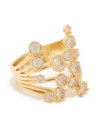 Gold Plated Multi Cubic Zirconia Open Ring