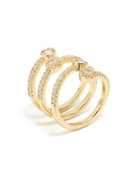 Gold Plated Cubic Zirconia Dazzling Wrap Layered Ring