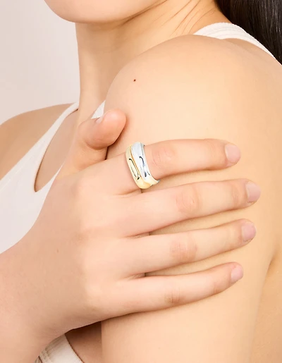 Mixed Metal Plated Bar Stacking Rings 2-Pack