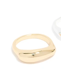 Anneaux d’empilement de barres plaquées mélangés en métal mixte, 2-pack