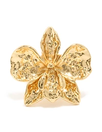 Gold Plated Large Molten Flower Ring