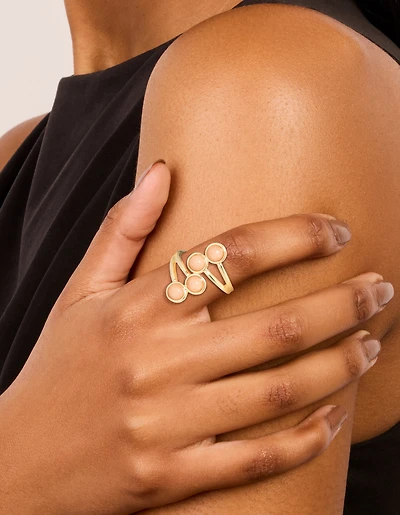 Bague de galets empilés plaqués or