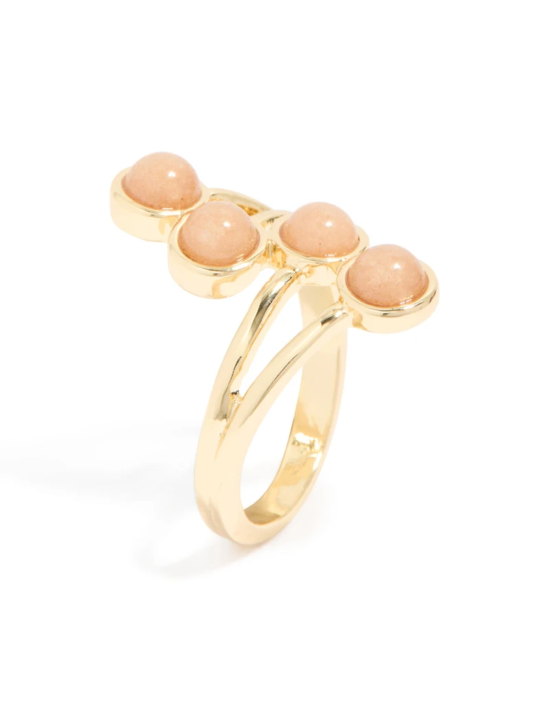 Bague de galets empilés plaqués or