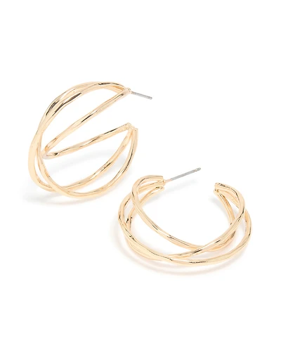 Gold Dainty Wrap Hoop Earrings