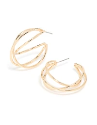 Gold Dainty Wrap Hoop Earrings