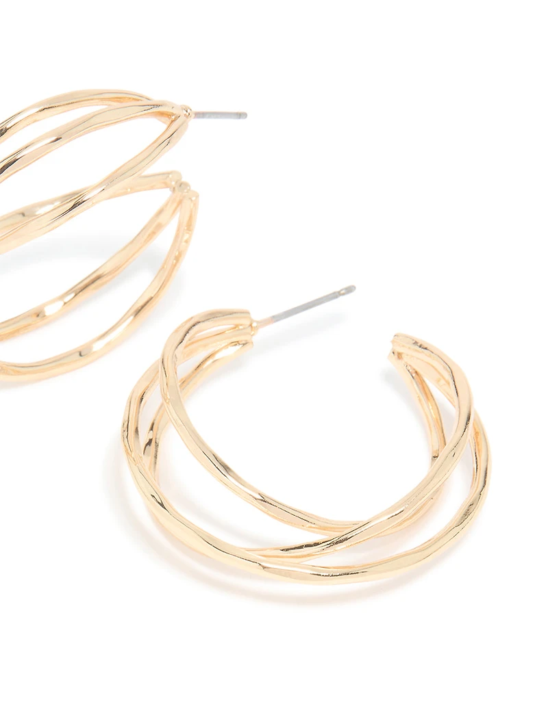 Gold Dainty Wrap Hoop Earrings