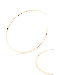 Gold Large Flat Hoop Earrings