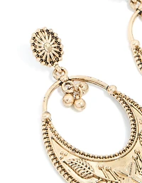 Antique Gold Statement Drop Earrings