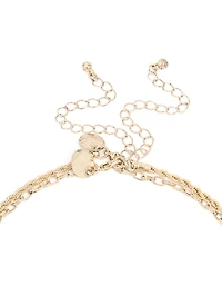 Antique Gold Double Heart Layered Necklace