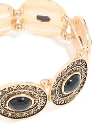 Bracelet Bohème extensible Bohème à texture dorée ancienne