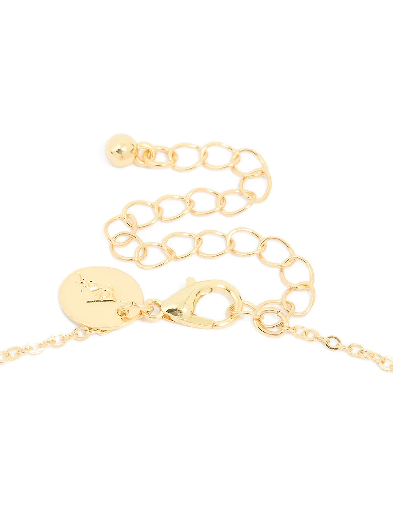 Gold Plated Cubic Zirconia Lock & Key Letter J Necklace
