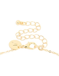 Gold Plated Cubic Zirconia Lock & Key Letter J Necklace