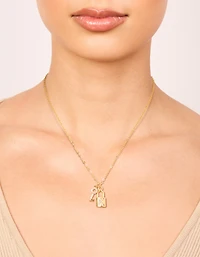 Collier en zircone cubique plaqué or avec la lettre K