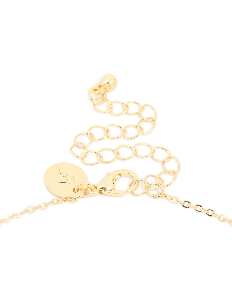 Collier L en zircone cubique plaqué or