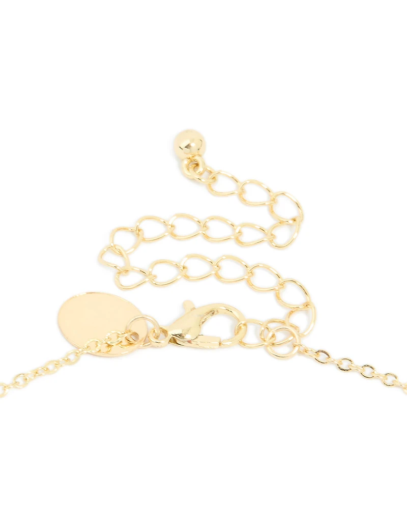 Gold Plated Cubic Zirconia Bubble Letter J Necklace