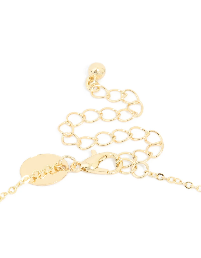 Gold Plated Cubic Zirconia Bubble Letter L Necklace