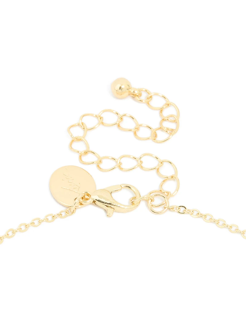 Gold Plated Cubic Zirconia Bubble Letter A Necklace