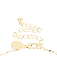 Gold Plated Cubic Zirconia Bubble Letter M Necklace