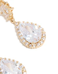 Boucles d’oreilles en zircone cubique miniatures en poire