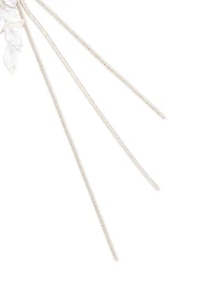 Silver Diamante Flower Triple Chain Drop Earrings