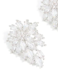 Boucles d’oreilles en grappe de flocons de neige en zircone cubique