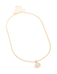 Gold Cubic Zirconia Pendant Necklace