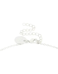 Silver Round Cubic Zirconia Cross Pendant Necklace