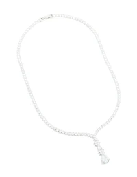 Magnifique collier poire en zircone cubique en argent