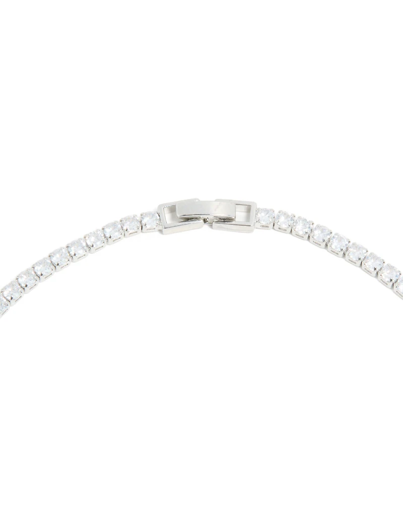 Silver Cubic Zirconia Lovely Pear Necklace