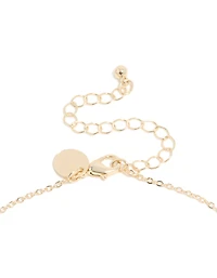 Gold Cubic Zirconia Floral Pear Y-Necklace