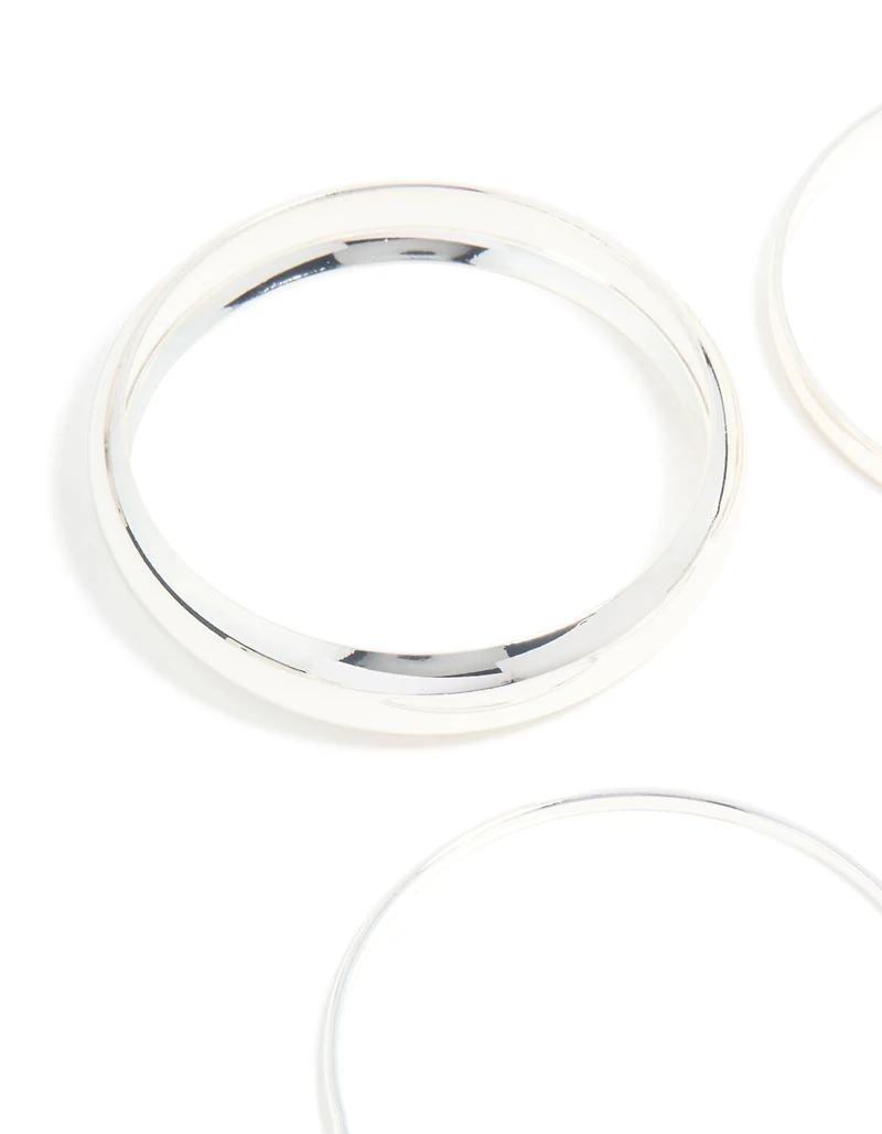 Silver Thick & Thin Bangles 4-Pack