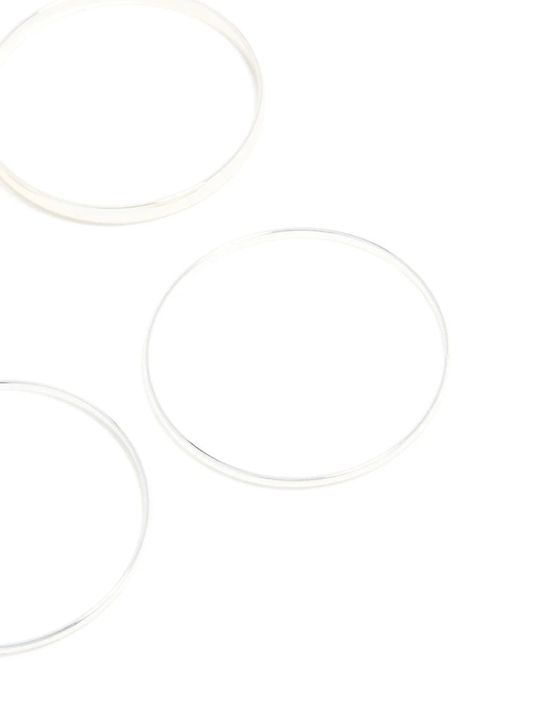 Silver Thick & Thin Bangles 4-Pack