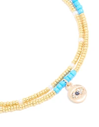 Gold Evil Eye Charm Anklet