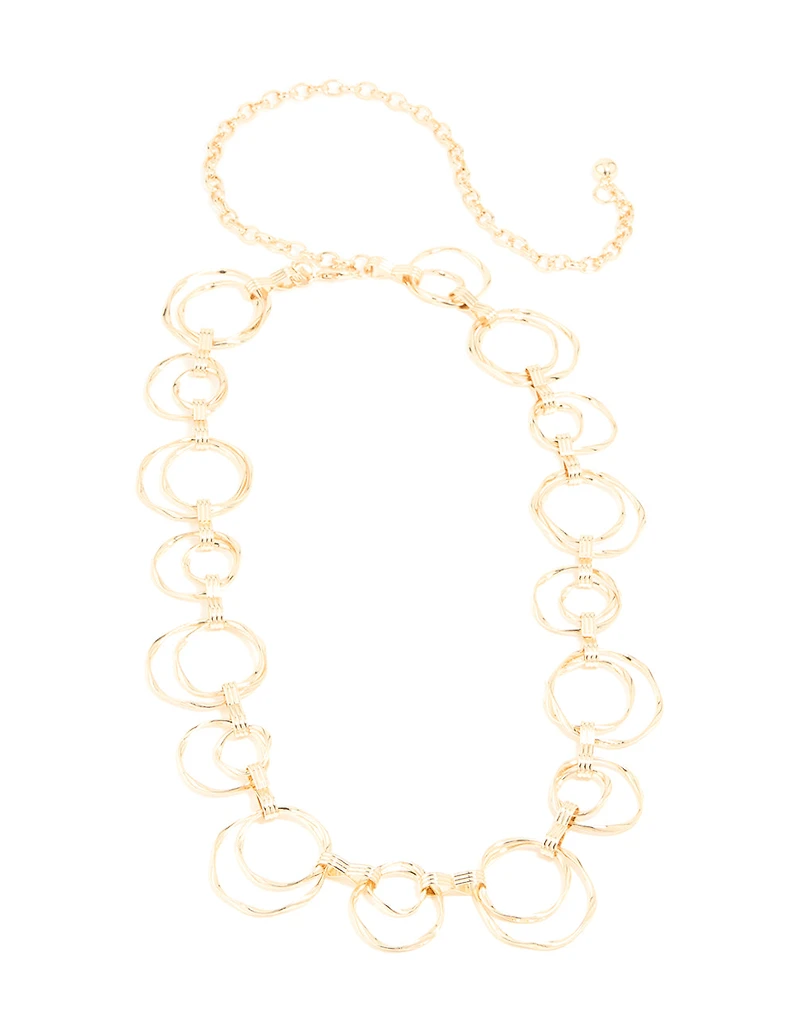 Gold Molten Double Link Belt