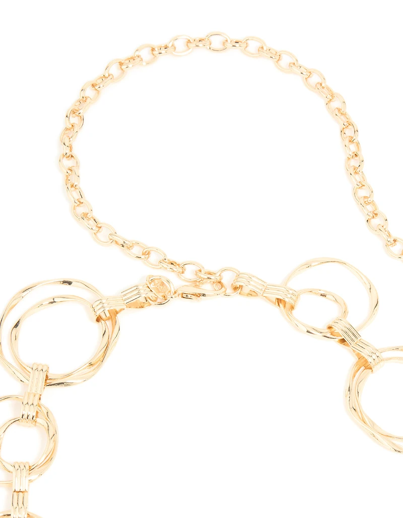 Gold Molten Double Link Belt