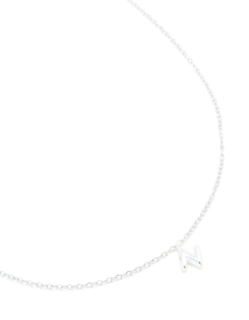 Collier mini Bulle Lettre N en acier inoxydable imperméable