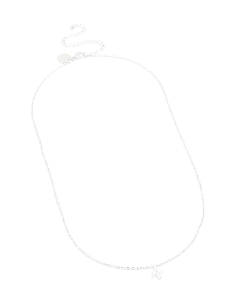 Collier mini Bulle Lettre N en acier inoxydable imperméable
