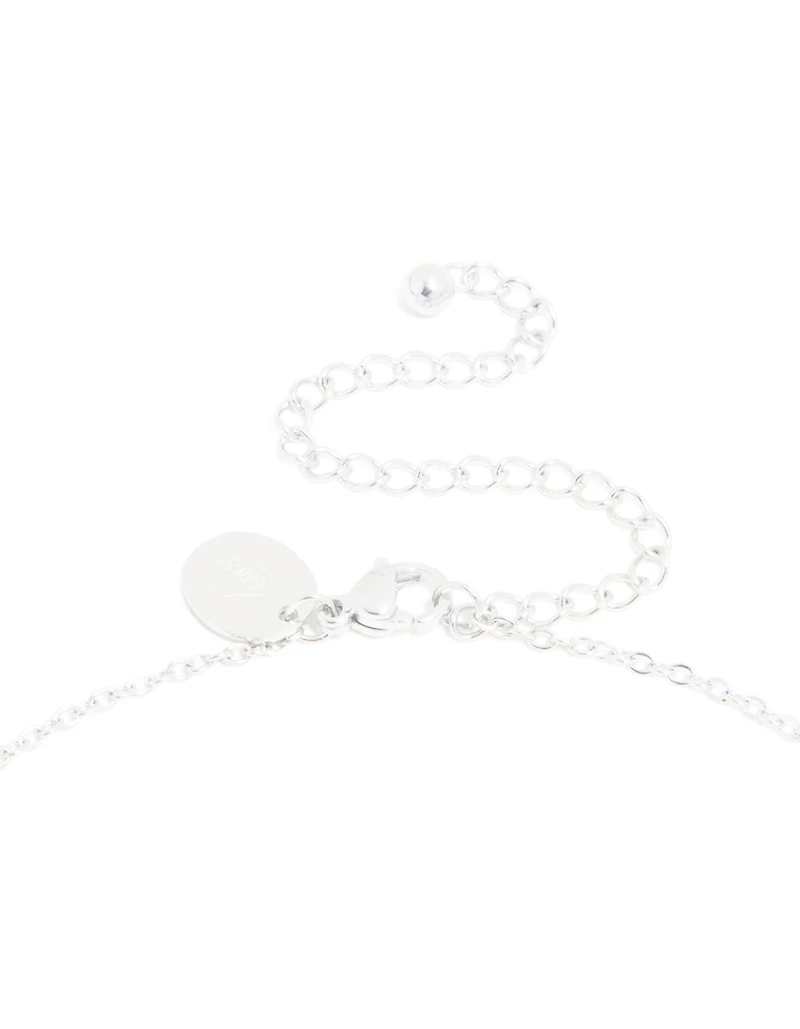 Collier mini Bulle Lettre N en acier inoxydable imperméable