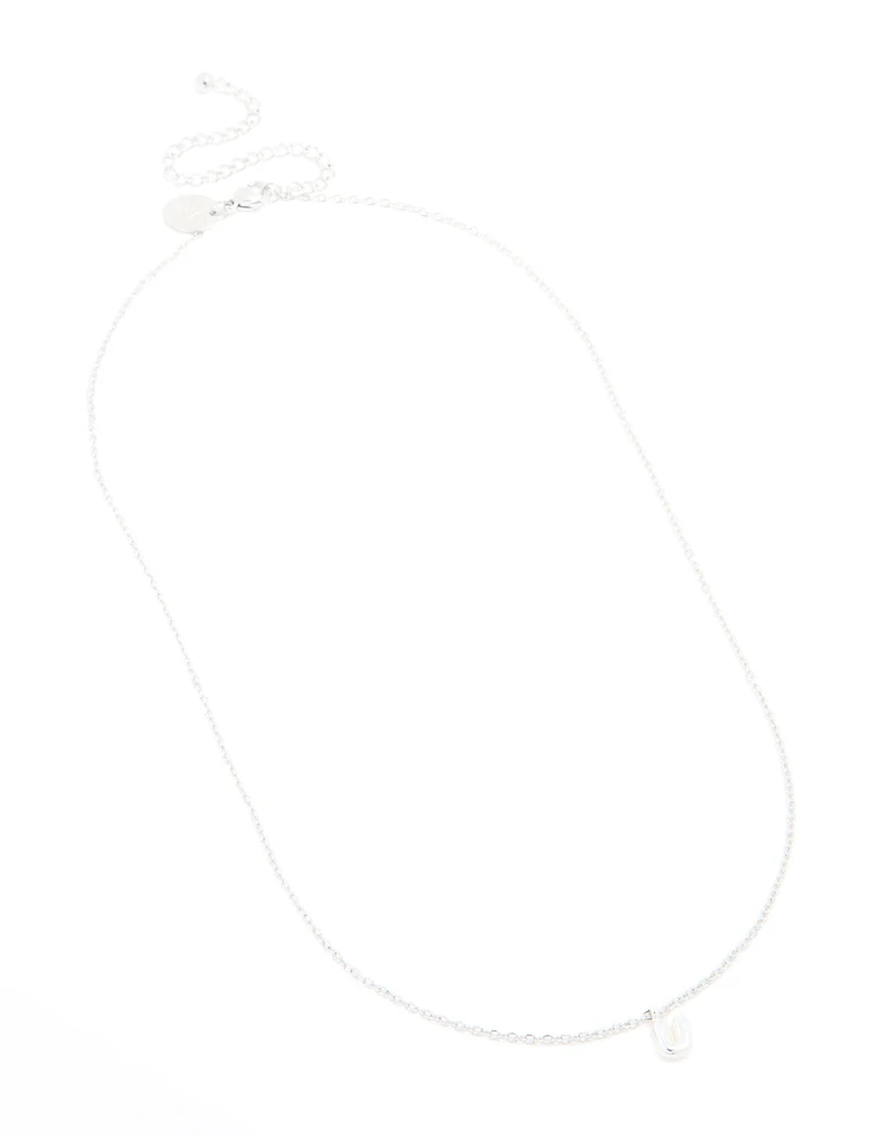 Waterproof Stainless Steel Mini Bubble Letter U Necklace