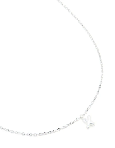 Waterproof Stainless Steel Mini Bubble Letter X Necklace